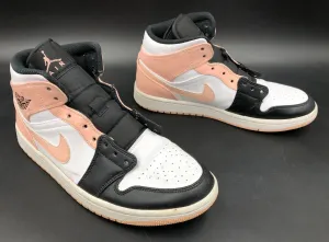 Nike Jordan 1 Mid 'Crimson Tint' Men's White/Black/Pink Sneakers - Size 8 ( COA)