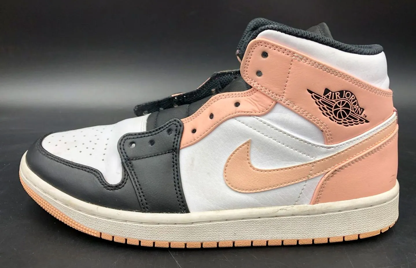 Nike Jordan 1 Mid 'Crimson Tint' Men's White/Black/Pink Sneakers - Size 8 ( COA)