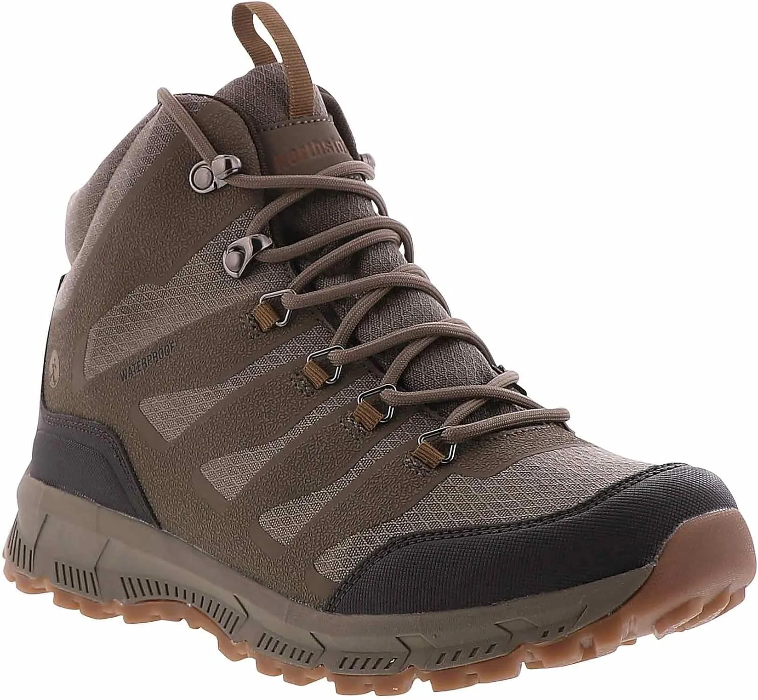 Northside Mens Hargrove Mid Waterproof Hiking Boot - Ripstop Nylon Upper Toe and Heel Reinforcements Removable Insole and Rubber Traction Outsole Hiking Boots for Men