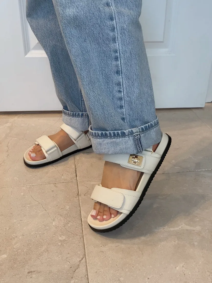 Palmer Flatform Sandal - Cream