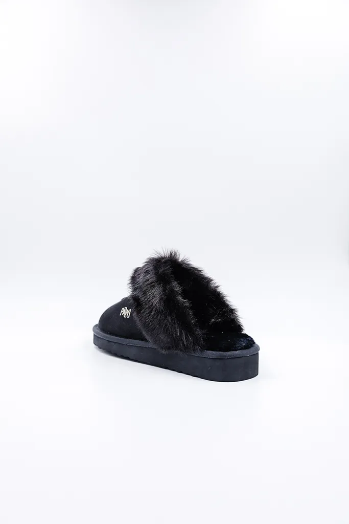 PAWJ Slippers | Black / Black Mink