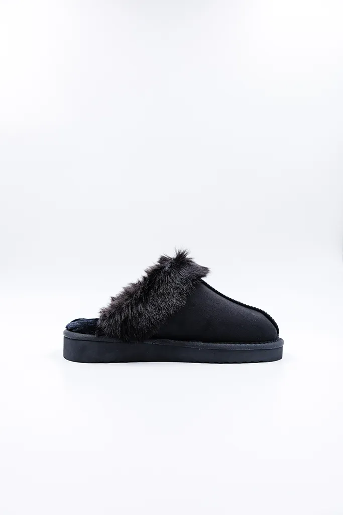 PAWJ Slippers | Black / Black Mink