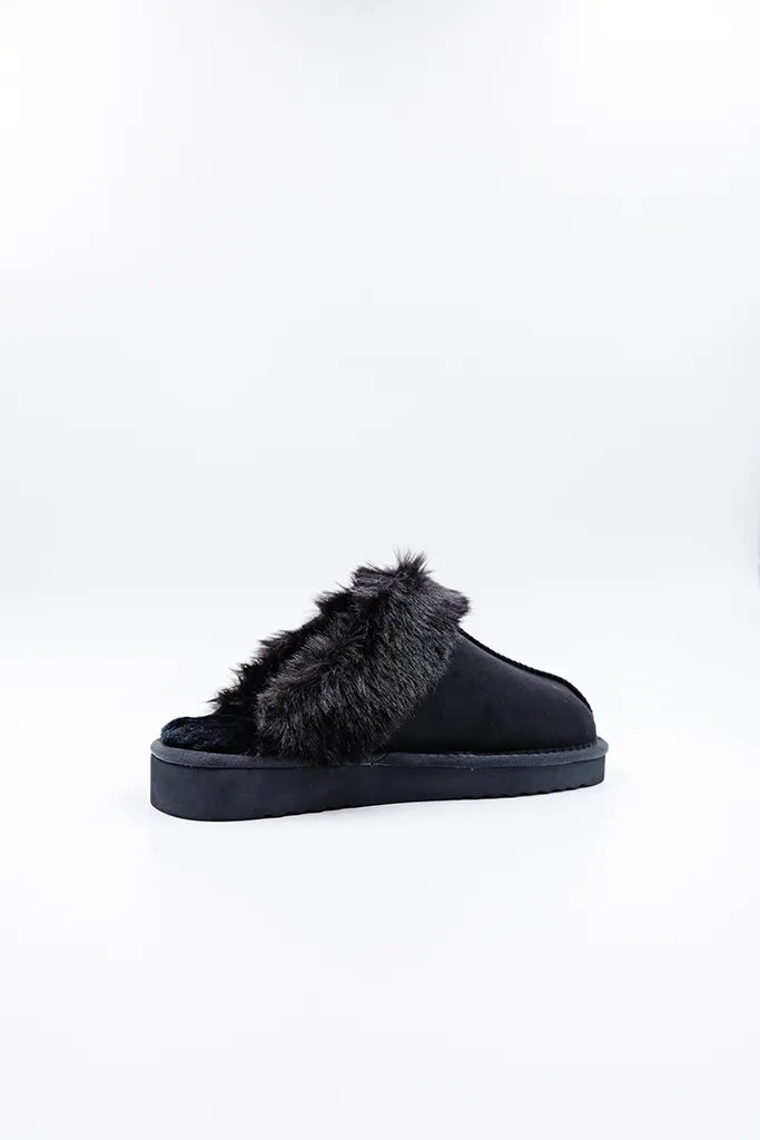 PAWJ Slippers | Black / Black Mink