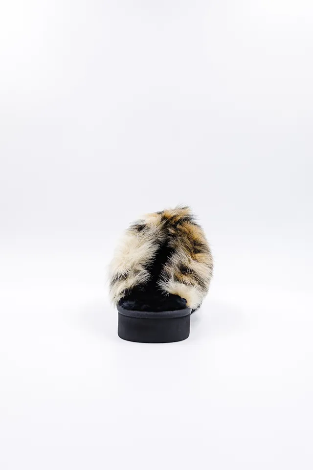 PAWJ Slippers | Black / Wild Leopard
