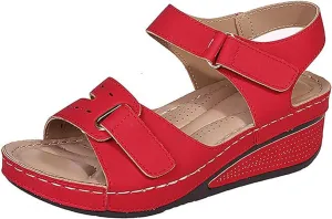Platform Sandals Women Wedge Orthopedic Sandals Comfortable Arch Support Slippers Outdoor Beach Shoes with Ankle Strap