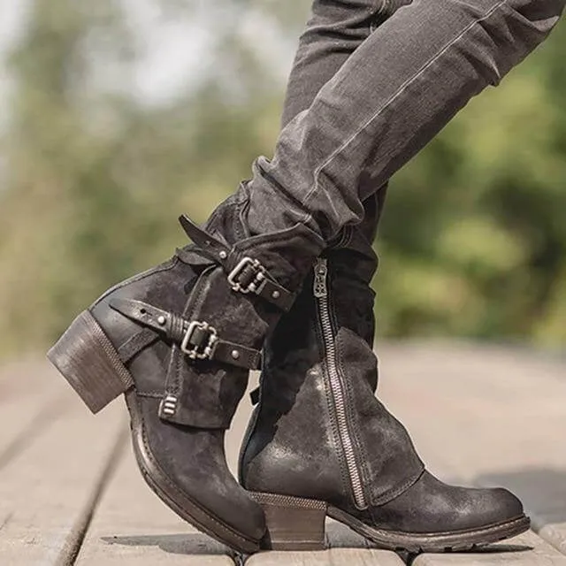Punk Style Vintage Ankle Boots