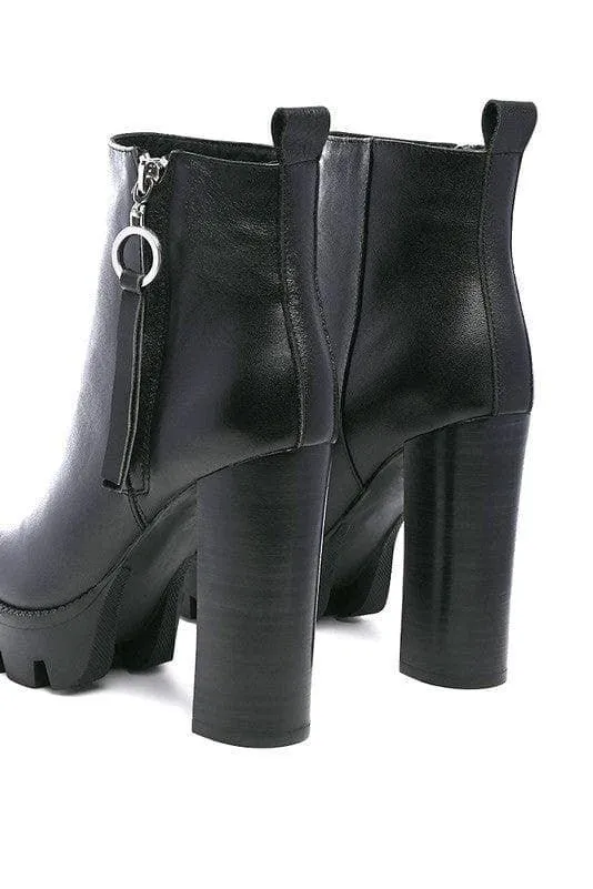 Rag & Co. MISTRESS High Block Heeled Chunky Leather Boot, 2 Colors