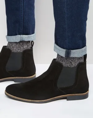 Red Tape Chelsea Boots Black Suede