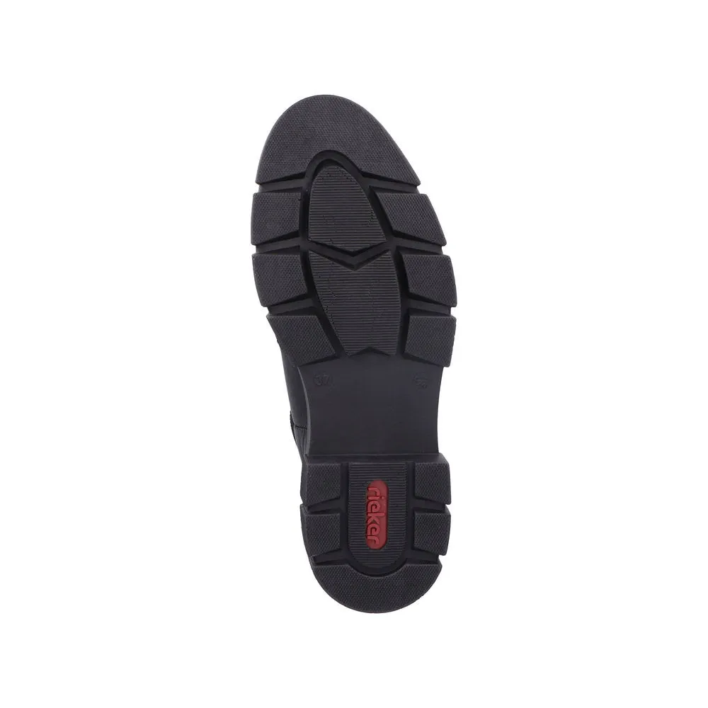 Rieker M3872-00 Ladies Black Pull On Ankle Boots