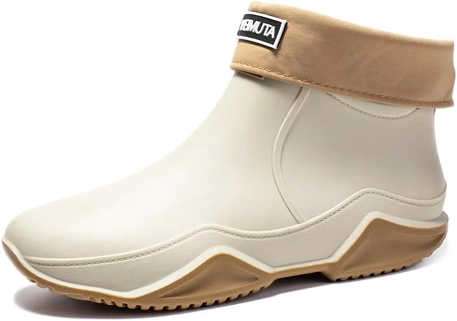 Rojeam Womens Mens Rain Boots Waterproof Rubber Chelsea Shoes Outdoor Walking Water Shoes Ankle Boots
