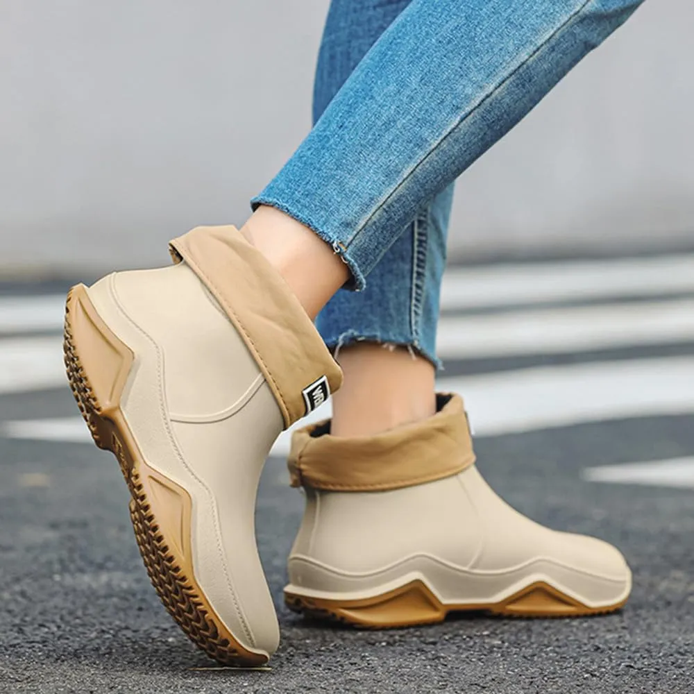 Rojeam Womens Mens Rain Boots Waterproof Rubber Chelsea Shoes Outdoor Walking Water Shoes Ankle Boots