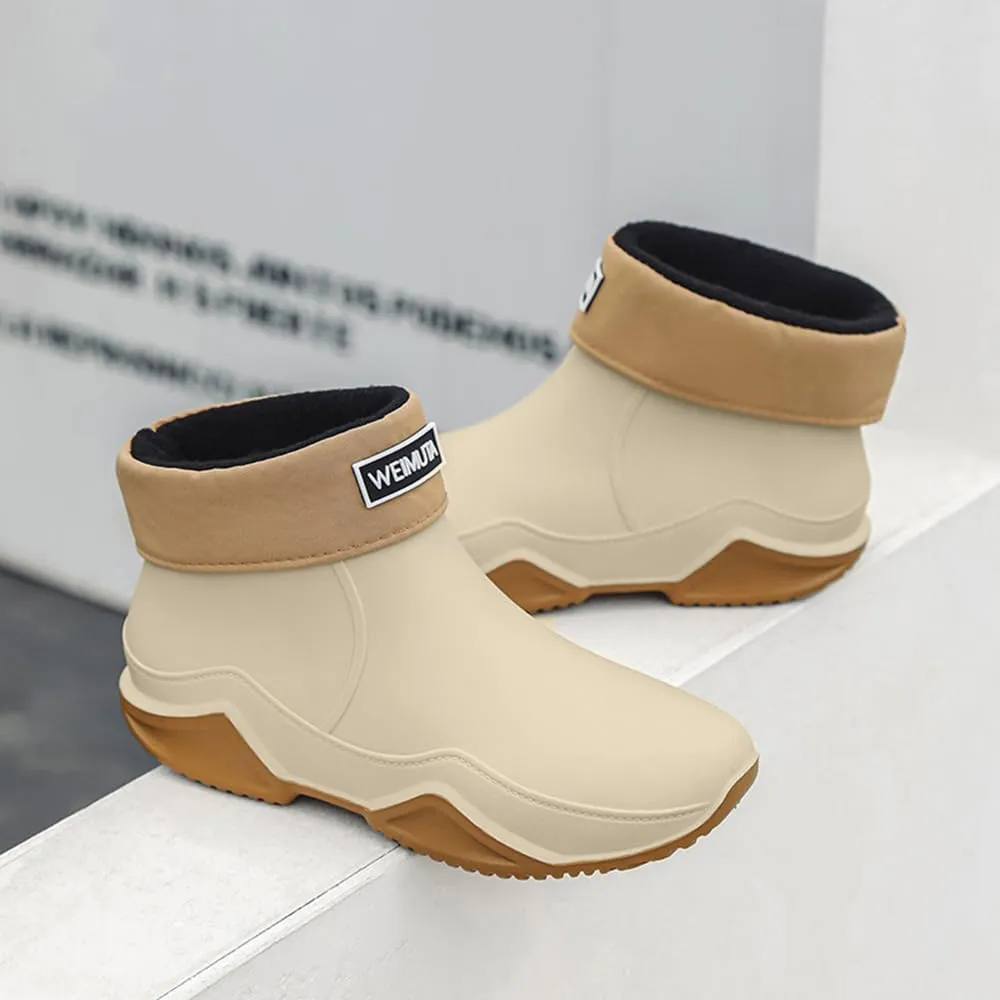 Rojeam Womens Mens Rain Boots Waterproof Rubber Chelsea Shoes Outdoor Walking Water Shoes Ankle Boots