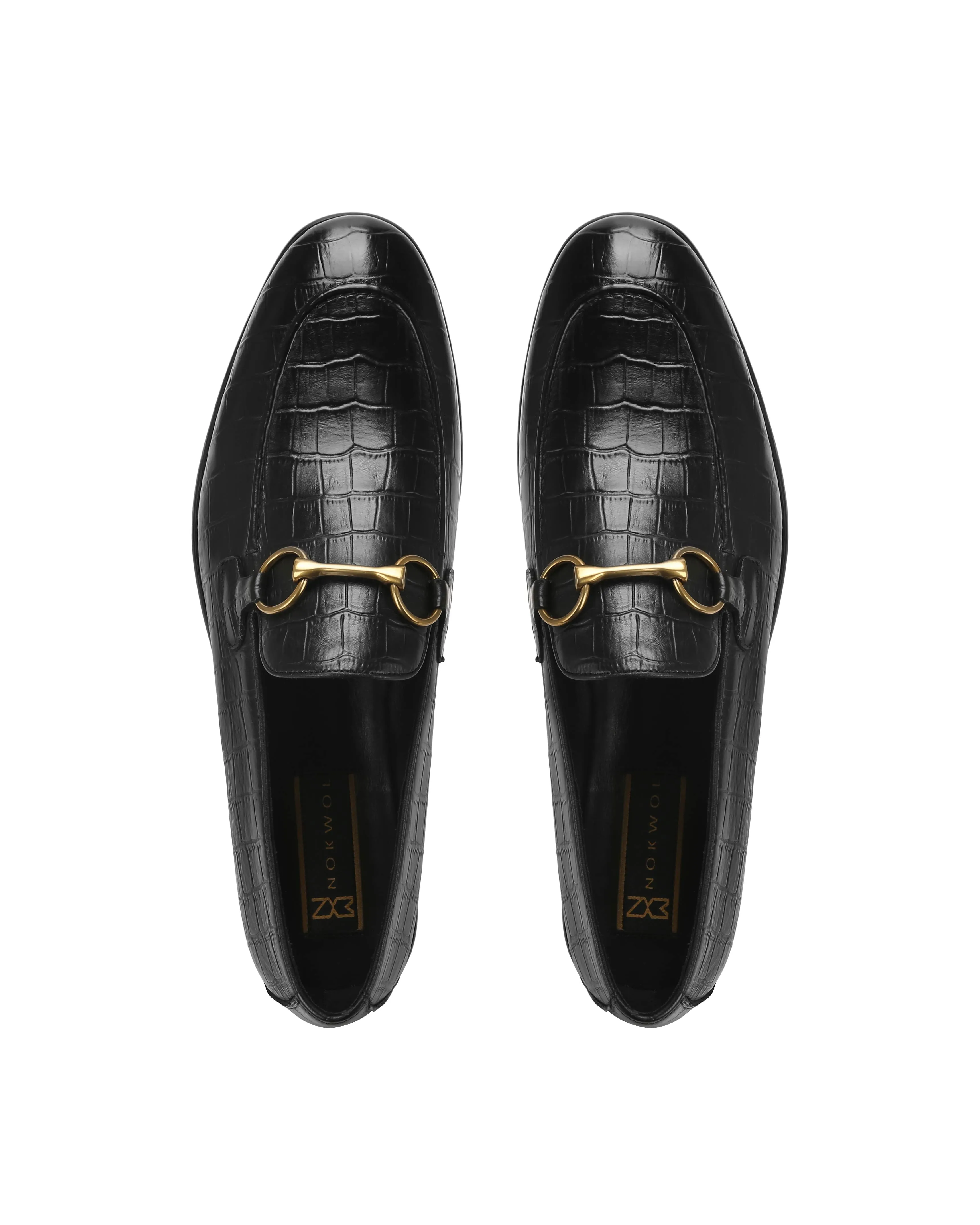 Roma Black Croc Leather