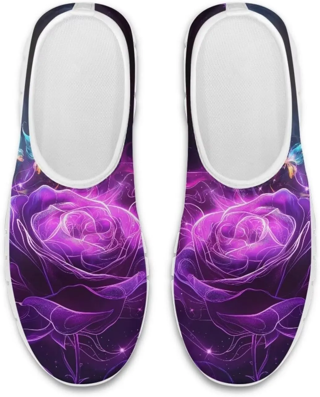 Rose Sneakers for Women Soft Low Top Casual Slip On Sneakers Breathable Non-Slip Athletic Holiday Walking Shoes for Teen Girls US 5.5-11.5