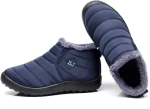 SAILING LU Women Winter Snow Ankle Boots Comfortable Warm Fur Lining Waterproof Outdoor Slip On Booties Sneakers