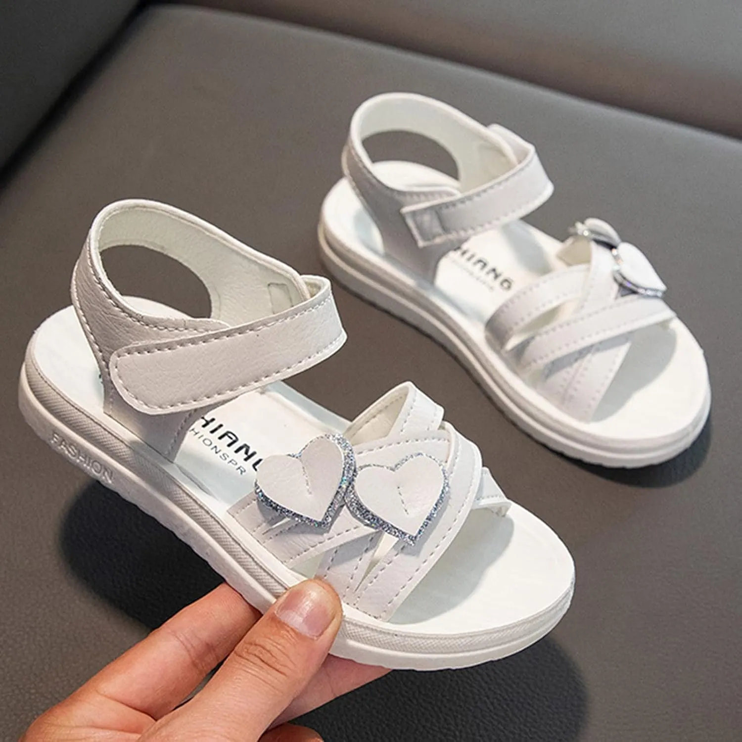 Sandals for Girls Breathable Open Toe Wedding Flower Sandals with Rubber Sole Indoor Outdoor Beautiful Summer Shoes