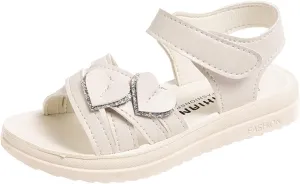 Sandals for Girls Breathable Open Toe Wedding Flower Sandals with Rubber Sole Indoor Outdoor Beautiful Summer Shoes