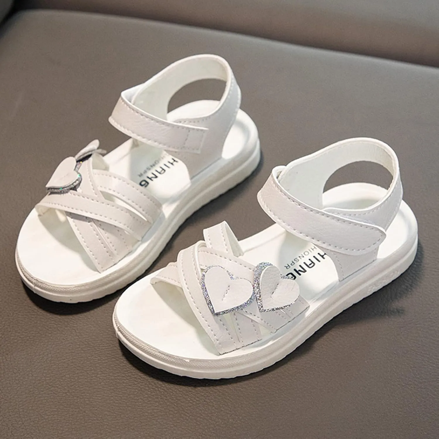 Sandals for Girls Breathable Open Toe Wedding Flower Sandals with Rubber Sole Indoor Outdoor Beautiful Summer Shoes