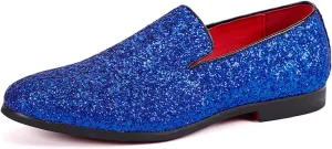 Santimon Mens Glitter Loafers Slip-On Dress Shoes ?C Sparkly Tuxedo & Suit Shoes for Weddings, Parties, and Formal Events
