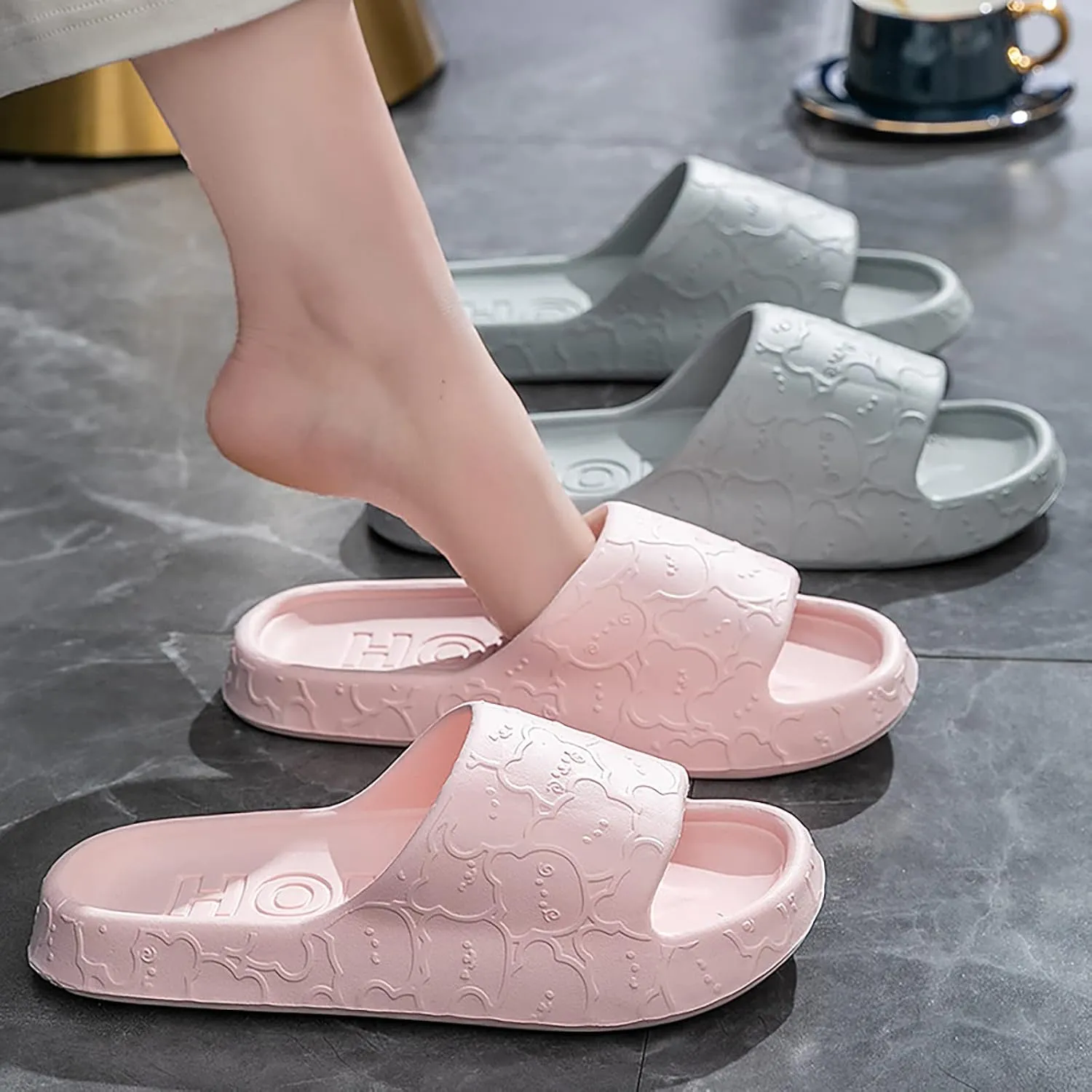 Shower Sandals Men's Non-Slip Indoor Home House Beach Shoes Open-Toe Eva Travel-Friendly Breathable Shoes