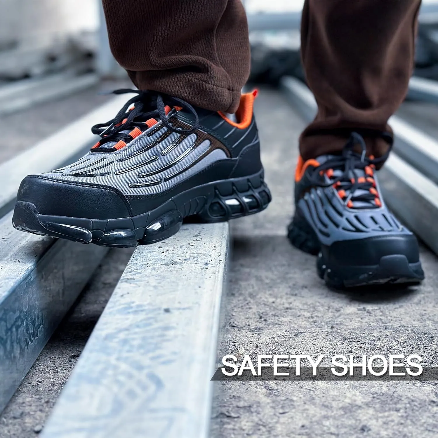 Steel Toe Shoes for Men Lightweight Comfortable Safety Shoes for Men Indestructible Work Shoes for Construction