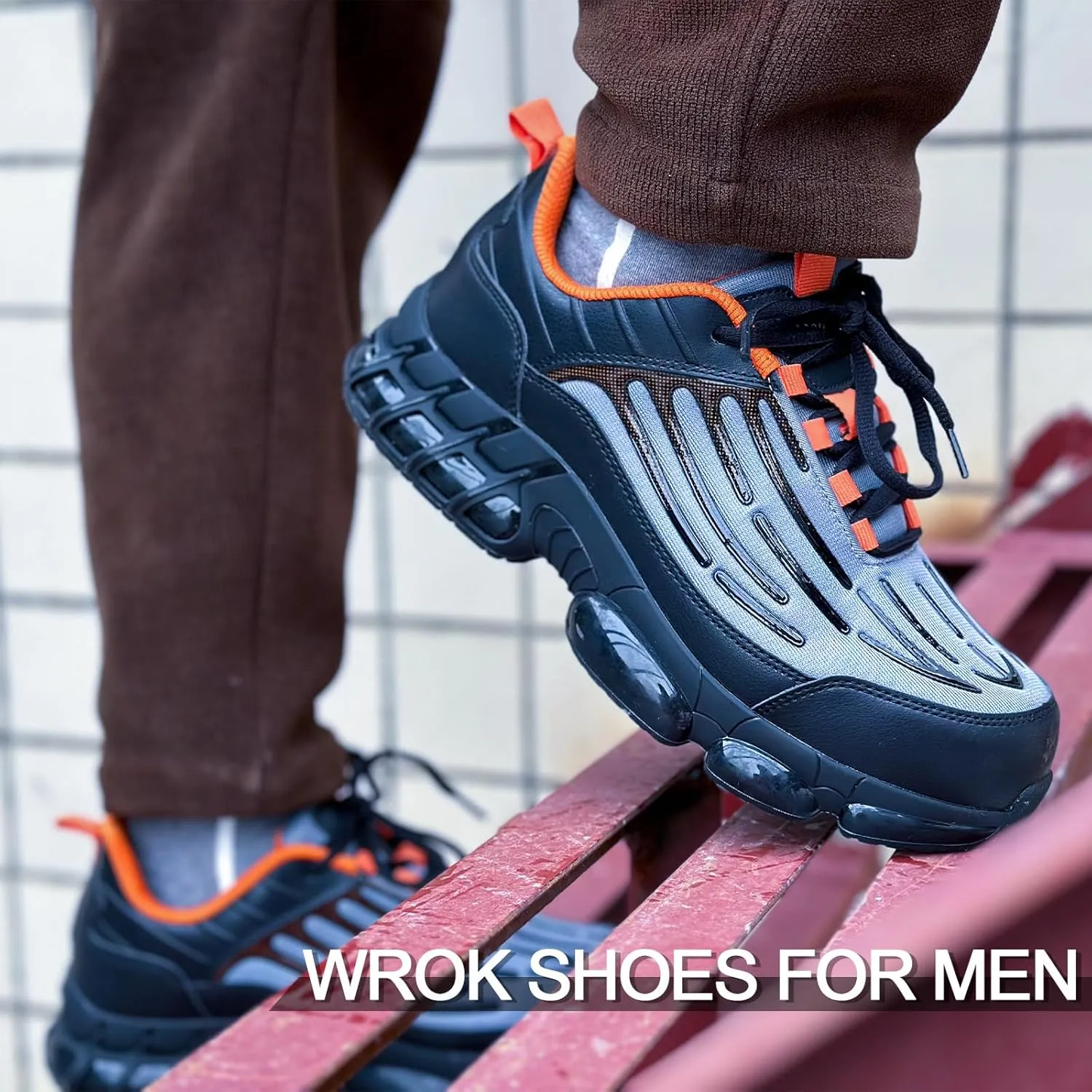 Steel Toe Shoes for Men Lightweight Comfortable Safety Shoes for Men Indestructible Work Shoes for Construction