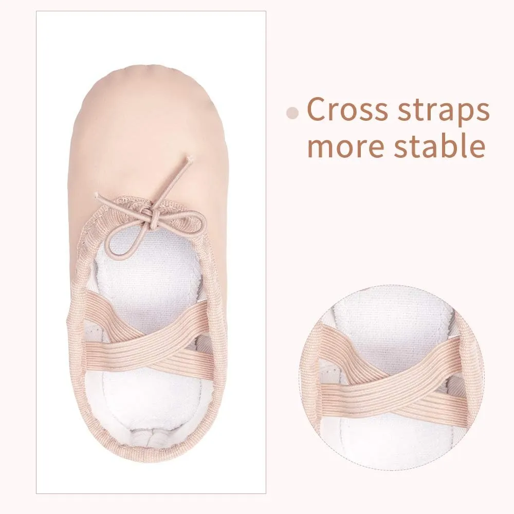 Stelle Ballet Shoes for Girls Toddler Ballet Slippers Soft Leather Boys Dance Shoes for Toddler/Little Kid/Big Kid