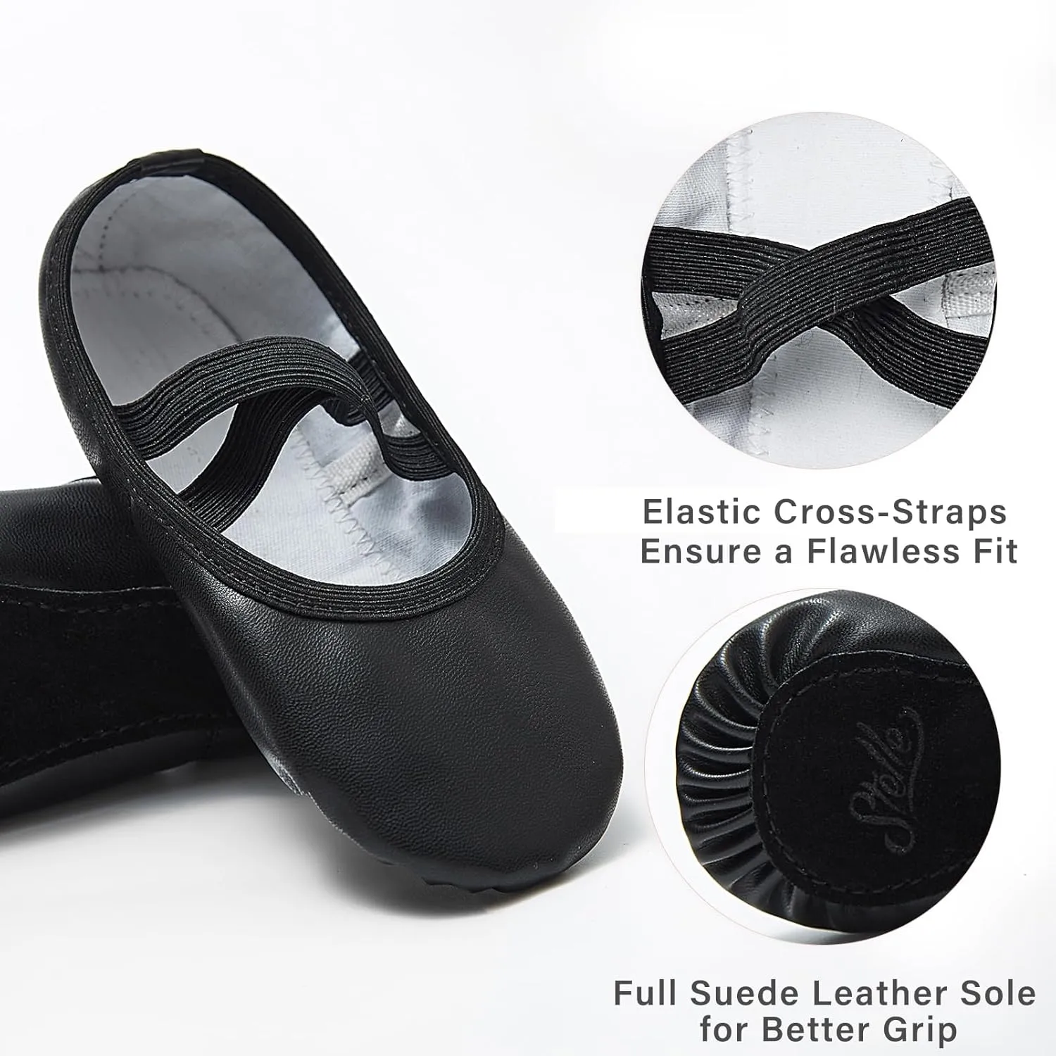 Stelle Ballet Shoes for Girls Toddler Dance Slippers Soft Leather Ballerina Boys Shoes for Toddler/Little Kid/Big Kid/Women