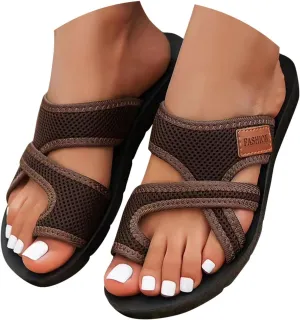 Summer Sandals for Women Fashion Comfortable Beach Breathable Hollow Mesh Slide Sandls Womens Orthopedic Sandals