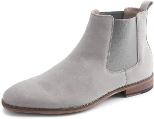 Temeshu Men's Chelsea Slip-on Suede Boots, Genuine Leather Boots, Waterproof Casual Oxford Dress Ankle Bootie MS05