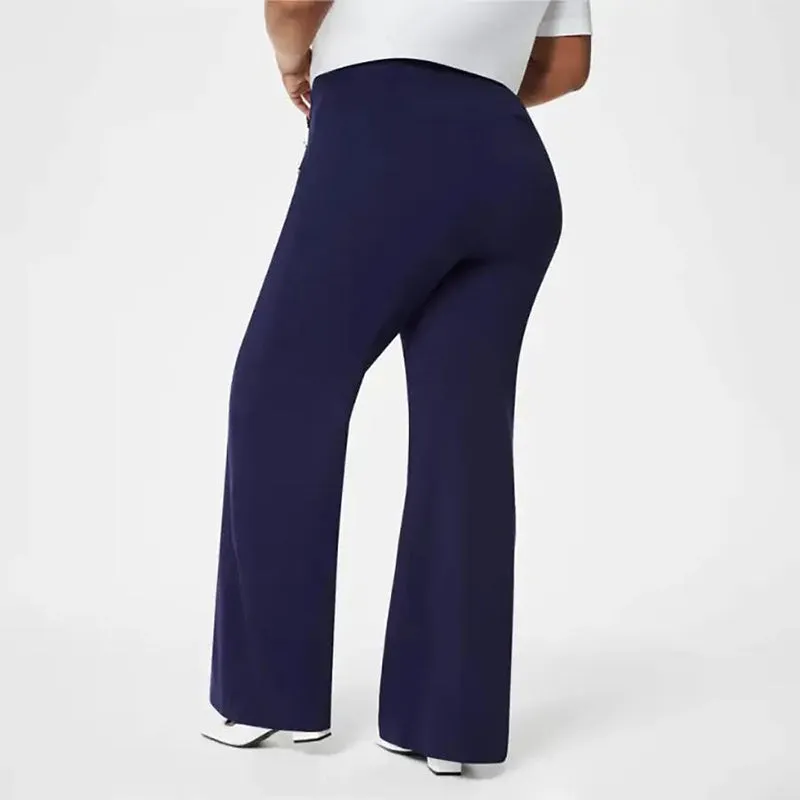 🔥Three lengths available🔥High-Stretch Button Wide-Leg Trousers