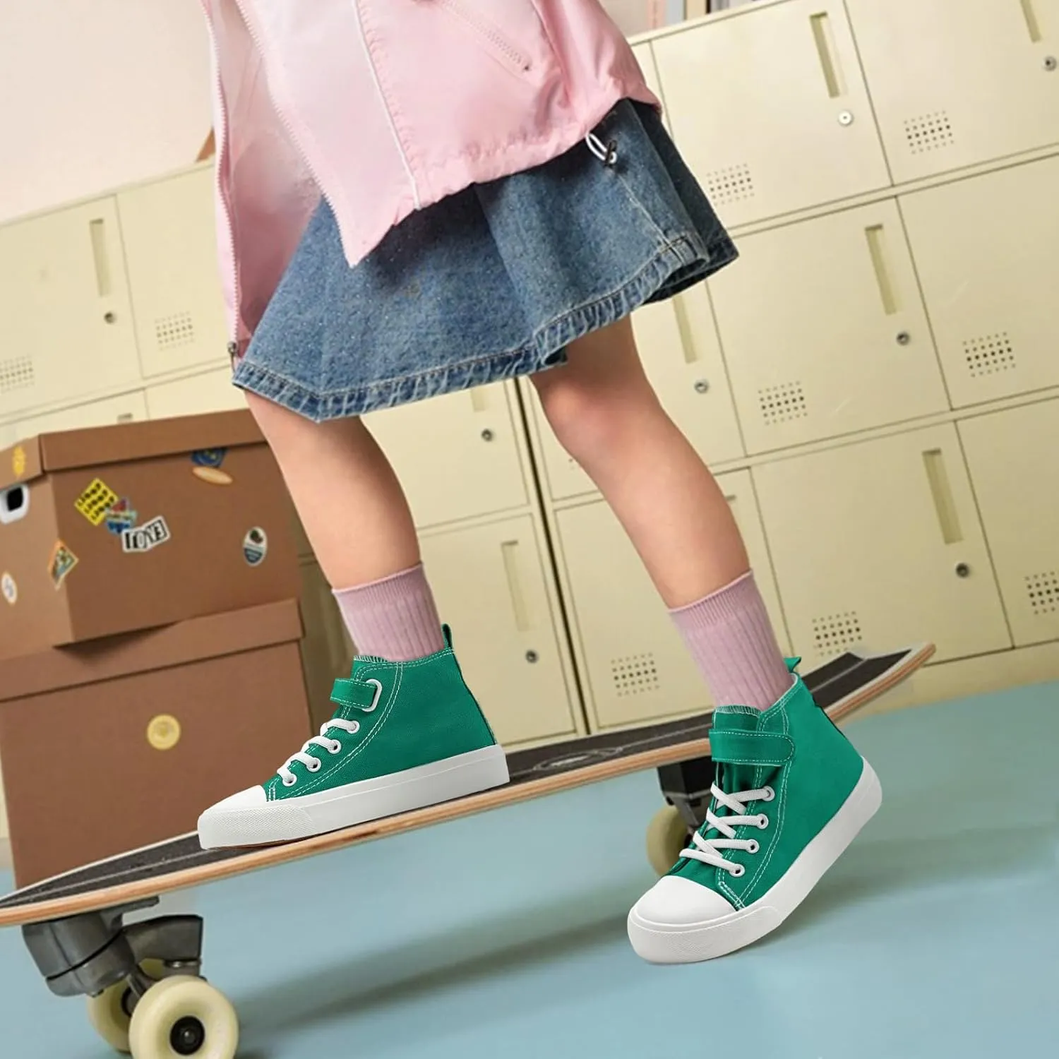 Toddler Shoes for Boys Girls, Kids Canvas Sneakers Classic Adjustable Strap Lace Up Comfortable Lightweight Running Walking Casual Shoes