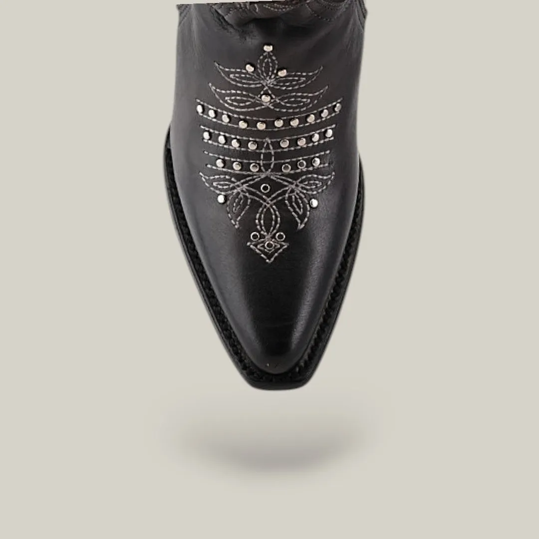 Tokio Gray Embroidery & Cut Out & Studs - Snip Toe - CU781
