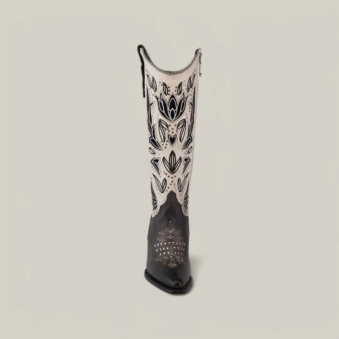 Tokio Gray Embroidery & Cut Out & Studs - Snip Toe - CU781