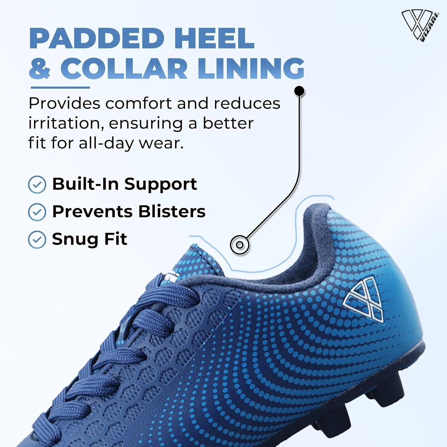 Vizari USA Stealth Boys Girls Soccer Cleats | Youth Firm Ground Athletic Outdoor Football Shoes for Toddler, Little Kid, Big Kid | Lightweight & Durable