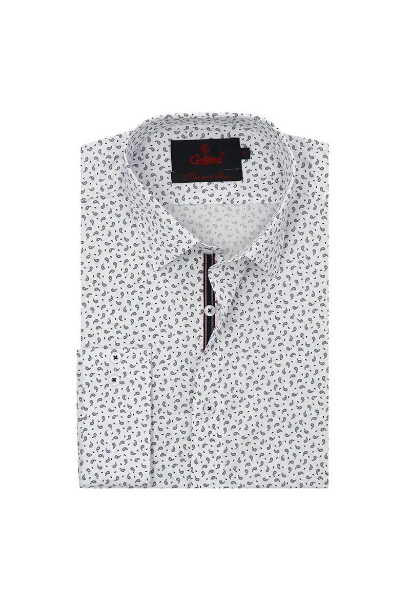 White geometric print shirt / Marcopolo 102382/02