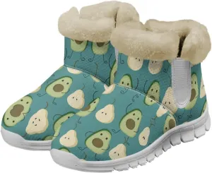 Winter Boots for Women White Sole Snow Boots Anti-Slip Outsole Ankle Boots Warm Fur Lining Mid Boot Walking Booties