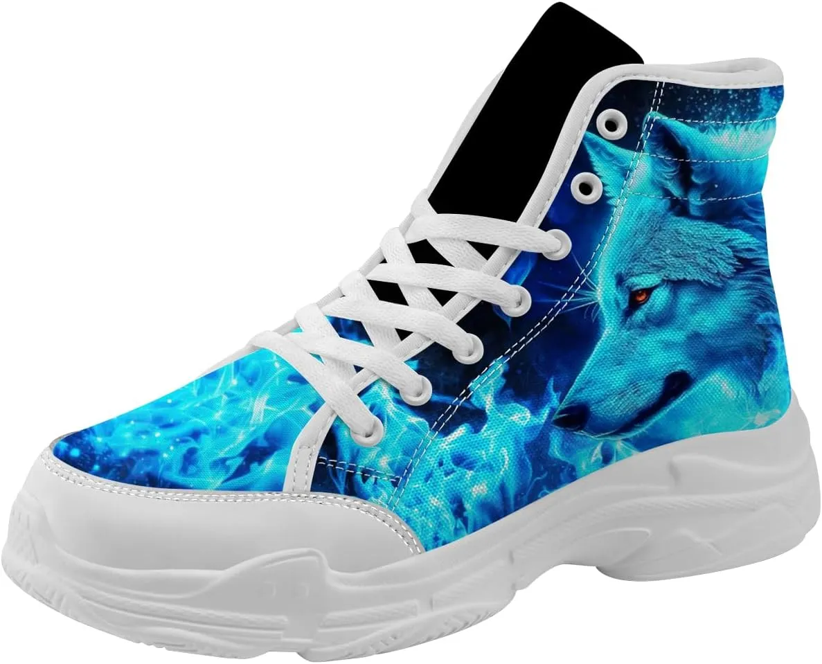 Wolf Shoes for Women Men High Top Canvas Sneakers Gifts for Him Her