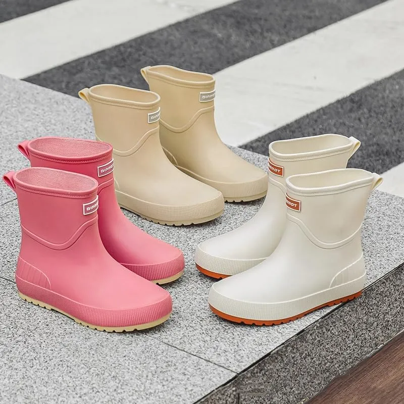 Women's Ankle Rain Boots Waterproof Chelsea Boots, Short Rain Boots for Women and Waterproof Garden Shoes