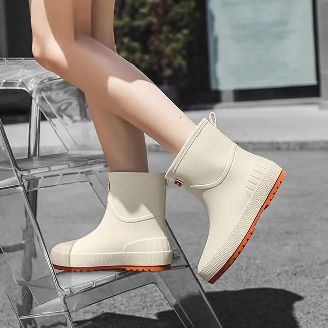 Women's Ankle Rain Boots Waterproof Chelsea Boots, Short Rain Boots for Women and Waterproof Garden Shoes