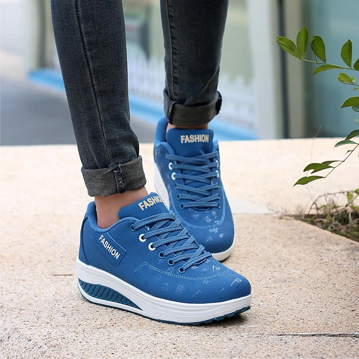 Women's Casual Fashion Breathable Platform Wedge Orthopaedic Sneakers, Women's Platform Height Increasing Sneakers, Platform Sneakers for Women Walking All Day, Anti-Slip