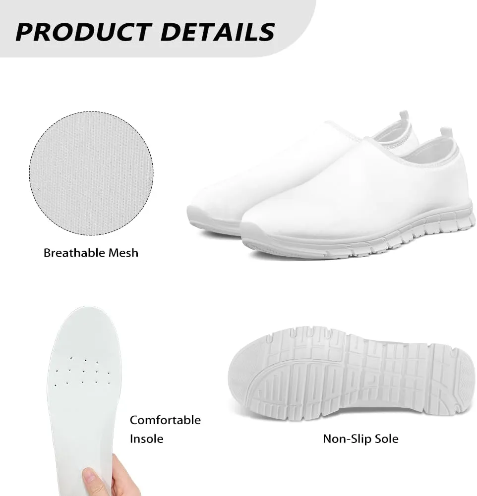 Women's Christmas Sneaker Flat Soft Casual Low-Top Tennis Shoes Slip-On Lightweight Non-Slip Breathable Mesh Outdoor Sport Running Sneaker for Ladies US 5.5-11.5