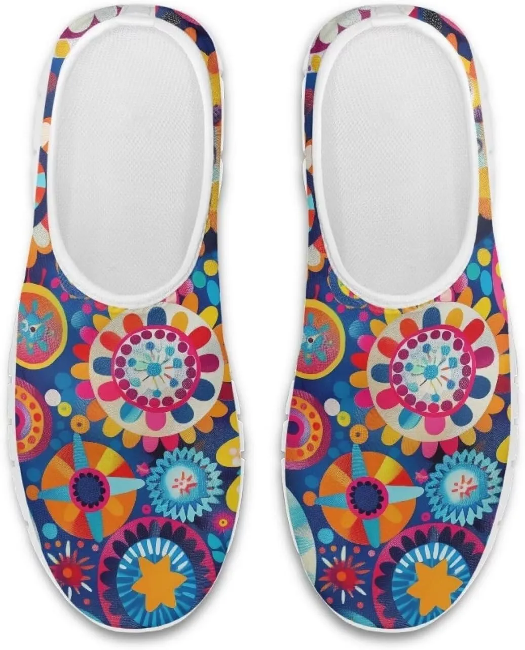 Women's Floral Print Sneaker Casual Low Top Soft Running Shoes Slip On Non Slip Lightweight Outdoor Walking Sneaker for Ladies US 5.5-11.5