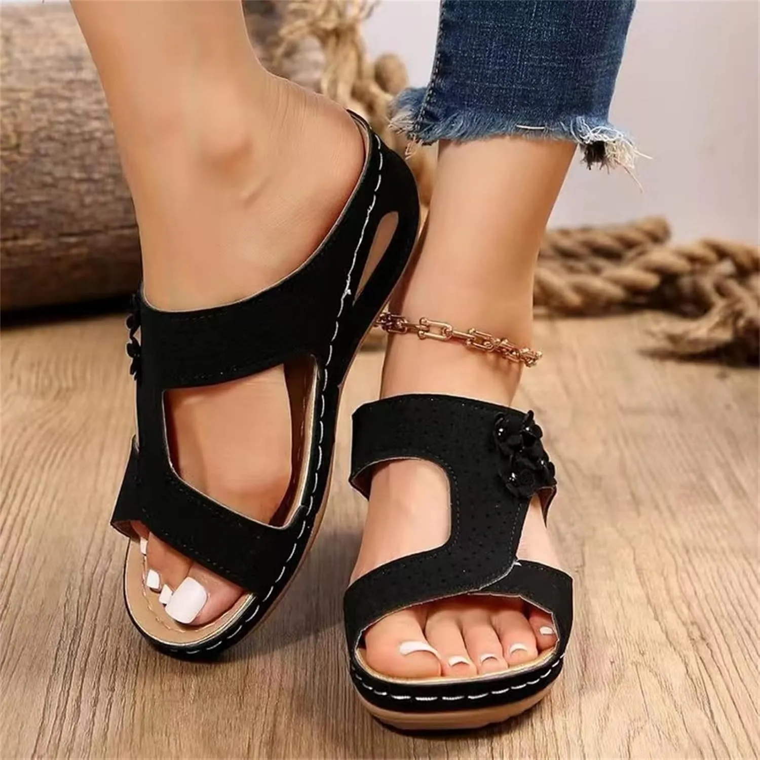 Womens Sandals Comfortable Support Orthopedic Slippers Slides Plantar Fasciitis Dressy Summer Casual Orthotic Flip Flops 2024