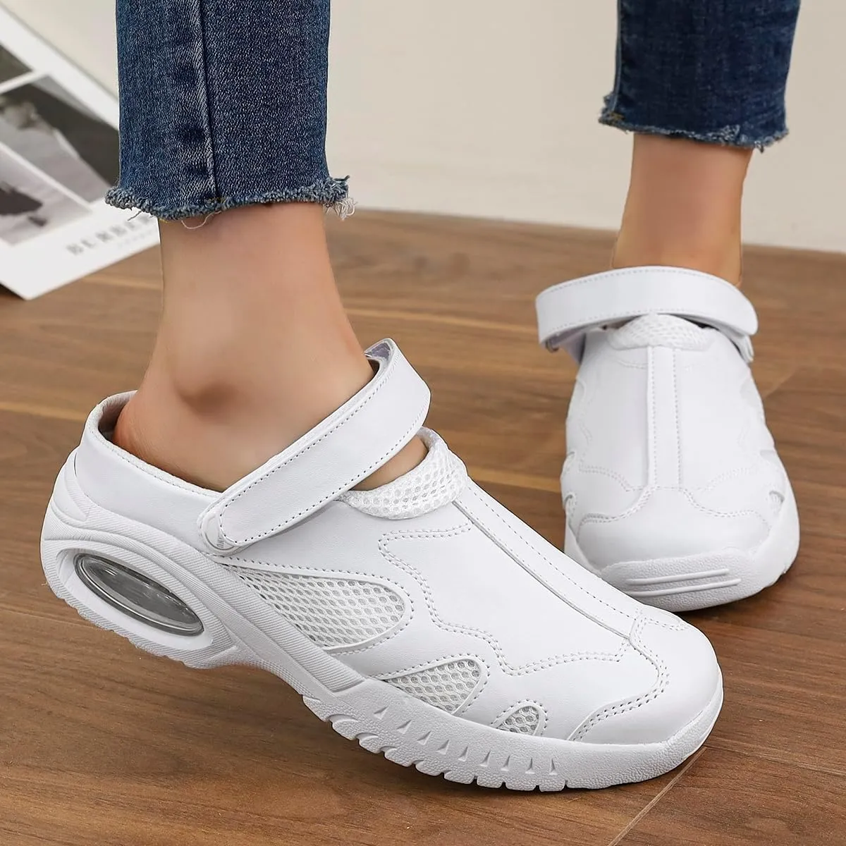 Women's White Nurse Shoes Lightweight Soft Outsole Breathable Non Slip Dual Purpose Unisex