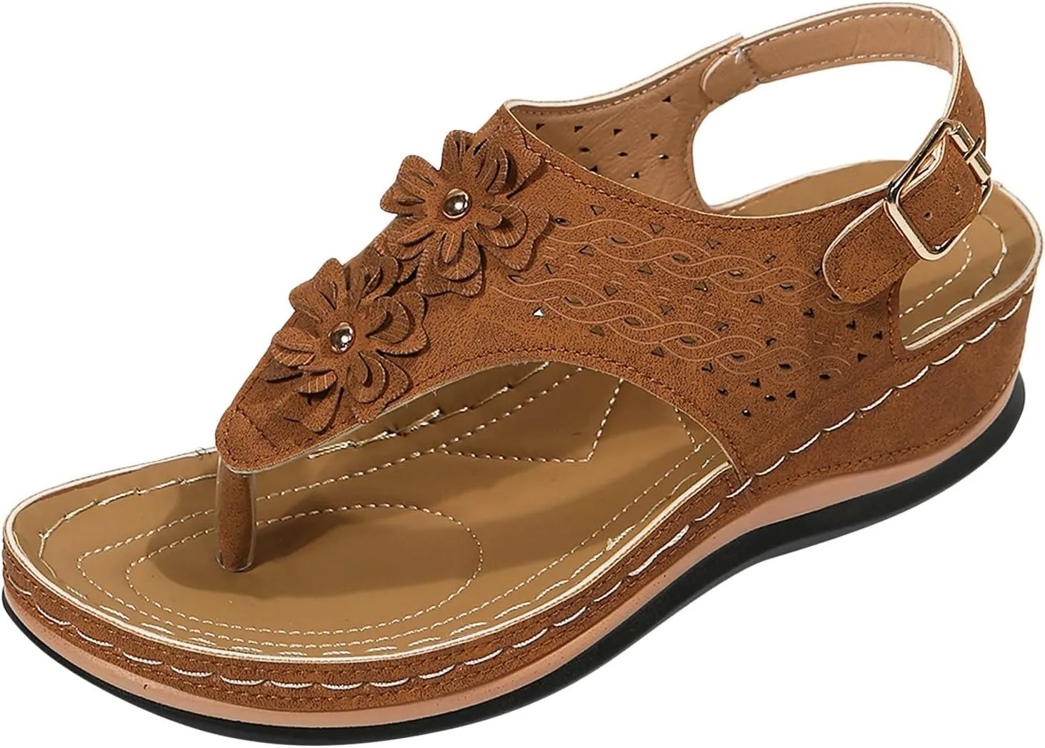 Womens with Arch Support Walking Sandals Orthopedic Recovery Slides Comfortable Adjustable Straps Thick Cushion Summer Beach Casual Outdoor Footwear