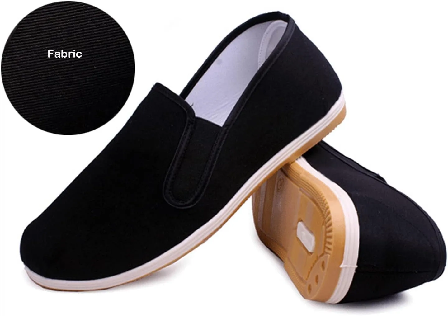 WUIWUIYU Mens Womens Black Slip-On Martial Art Kung-Fu Tai-Chi Soft Cushion Layers Shoes House Slippers