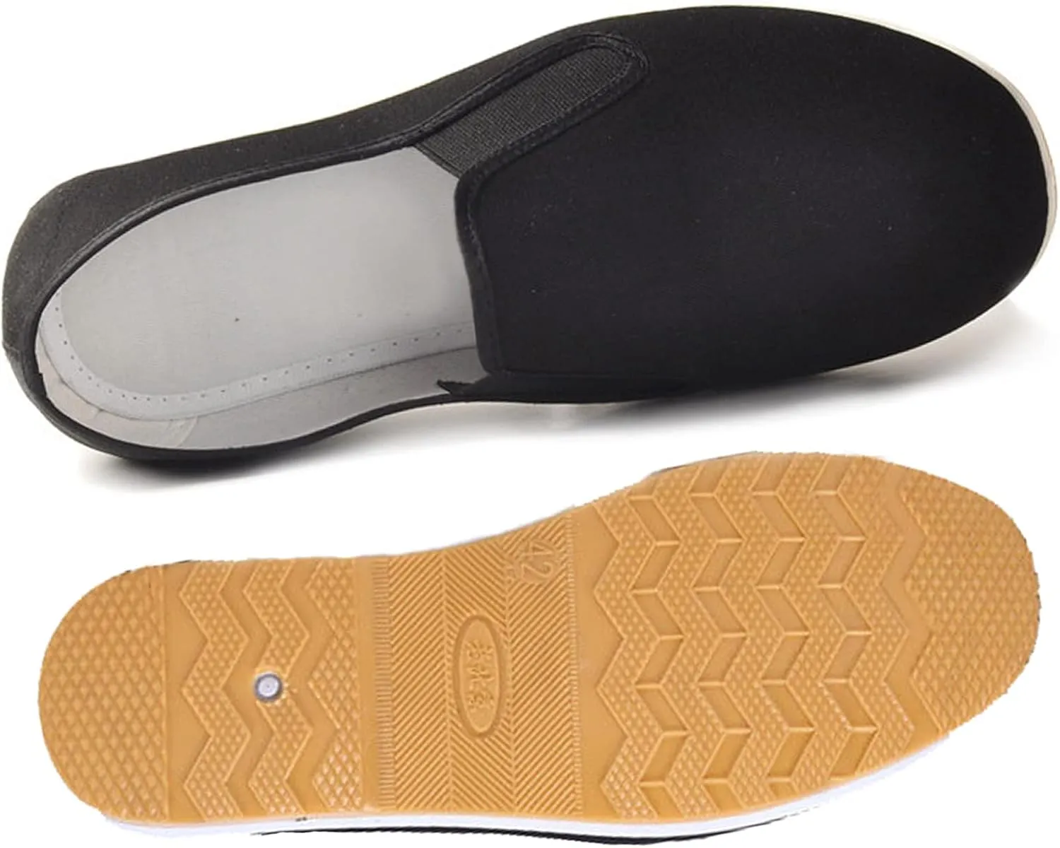 WUIWUIYU Mens Womens Black Slip-On Martial Art Kung-Fu Tai-Chi Soft Cushion Layers Shoes House Slippers