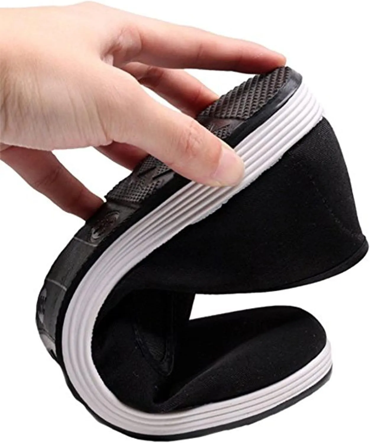 WUIWUIYU Mens Womens Black Slip-On Martial Art Kung-Fu Tai-Chi Soft Cushion Layers Shoes House Slippers