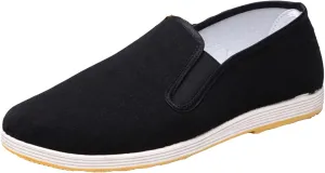 WUIWUIYU Mens Womens Black Slip-On Martial Art Kung-Fu Tai-Chi Soft Cushion Layers Shoes House Slippers